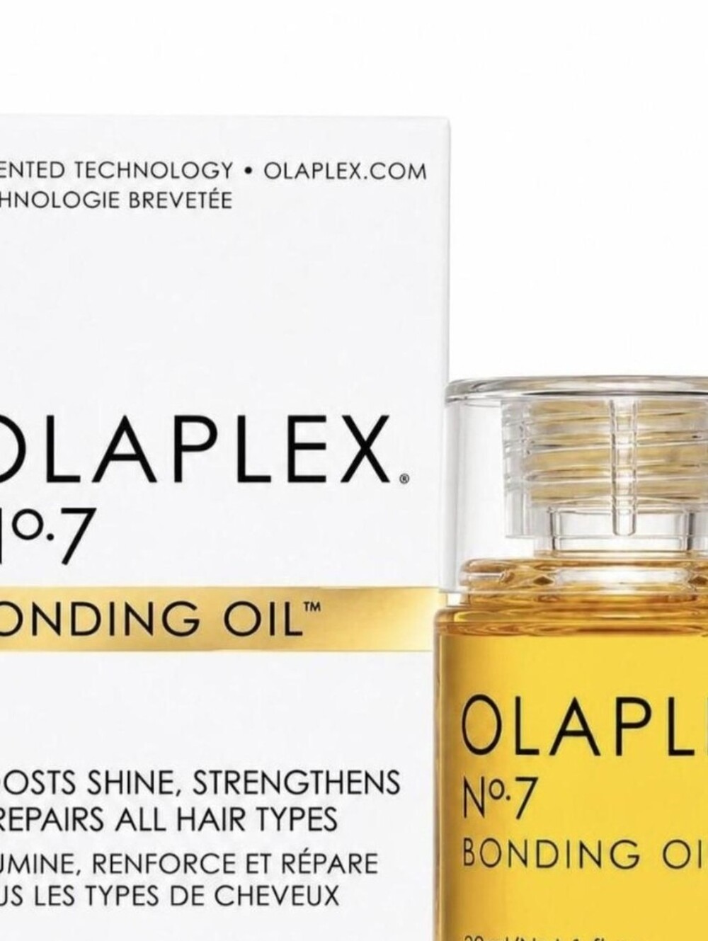 OLAPLEX No.7 Bonding Oil - Gold & Clear Serum Bottle